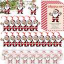 30 Set Christmas Hug Ornaments Bulk Pocket Hug Gifts Wooden Santa Claus Ornaments Thank You Gifts for Coworker with Inspirational Cards Organza Bags for Operation Xmas Tree Decor