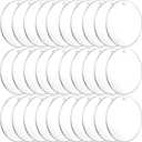 Audab 30Pcs Acrylic Ornament Blanks Bulk, Round Acrylic Blanks for Vinyl Clear Acrylic Discs Keychain with Hole for Engraving DIY Projects, Art Crafts(3.5 Inch, 30 Pcs)