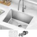 KRAUS Standard PRO 23-Inch 16 Gauge Undermount Single Bowl Stainless Steel Kitchen Sink, KHU101-23
