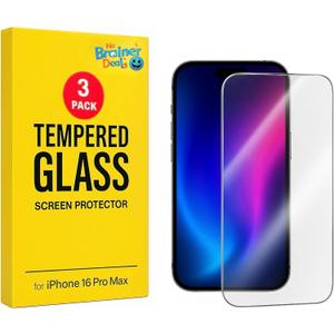 2 x Screen Protector for iPhone 16 Pro Max  6.9  3-Pack [9H Hardness] Tempered Glass  Scratch and Impact Resistant, Easy Install  High Sensitivity  Case-Friendly