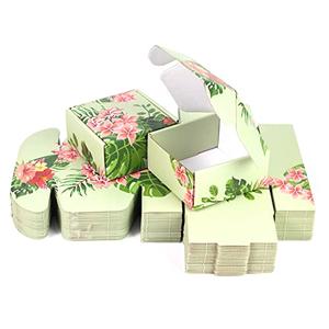 Soxuding Hawaiian Flower Shipping Boxes Pack of 25-4x4x2 inches Hawaiian Floral Gift Boxes Small Cardboard Corrugated Mailer Shipping Boxes for Small Business Packaging Shipping Mailing