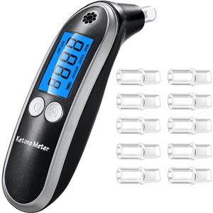 Home Breath Ketosis Meter Professional Breath Ketosis Tester - Portable Ketone Breath Analyzer with 10 Mouthpieces | Ketone Breath Meter for Keto Tracking