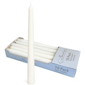 Stonebriar Tall 9 " White Unscented 9 Count Taper Candles, 7 Hour Burn Time