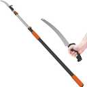 LAANPOLE 26FT Pole Saw, Telescoping Tree Trimmer with 5-20FT Extension Pole, Manual Branches Pruner for Backyard, Orange