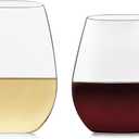 Libbey Signature Kentfield Stemless Red and White  Drink Cooler Glasses Set of 12, Elegant, Dishwasher Safe Drink Cooler  Glass Set for Birthdays, Weddings & More (19 and 21 ounces)