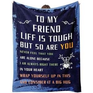 Bestie Forever Blanket - 60"x50" Soft Cozy Throw for Best Friends, Life is Tough But So are You Gift, Friendship Birthday for Women, All-Season Hug in a Blanket