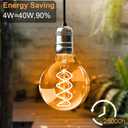 Dimmable Edison Light Bulbs - 4W Equivalent 40W 2200K G80 E26 Edison Globe Bulbs Warm Light Bulbs Vintage Decorative LED Filament Light Bulbs, CRI80+, Amber Glass, for Home/Commercial Lighting (6PCS)