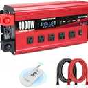Cantonape 4000W Power Inverter 12V to 110V/120V DC to AC with LCD Display, Remote Controller 5 x AC Outlets and 4 x 3.1A USB Car Adapter for Car Truck Boat RV Solar System