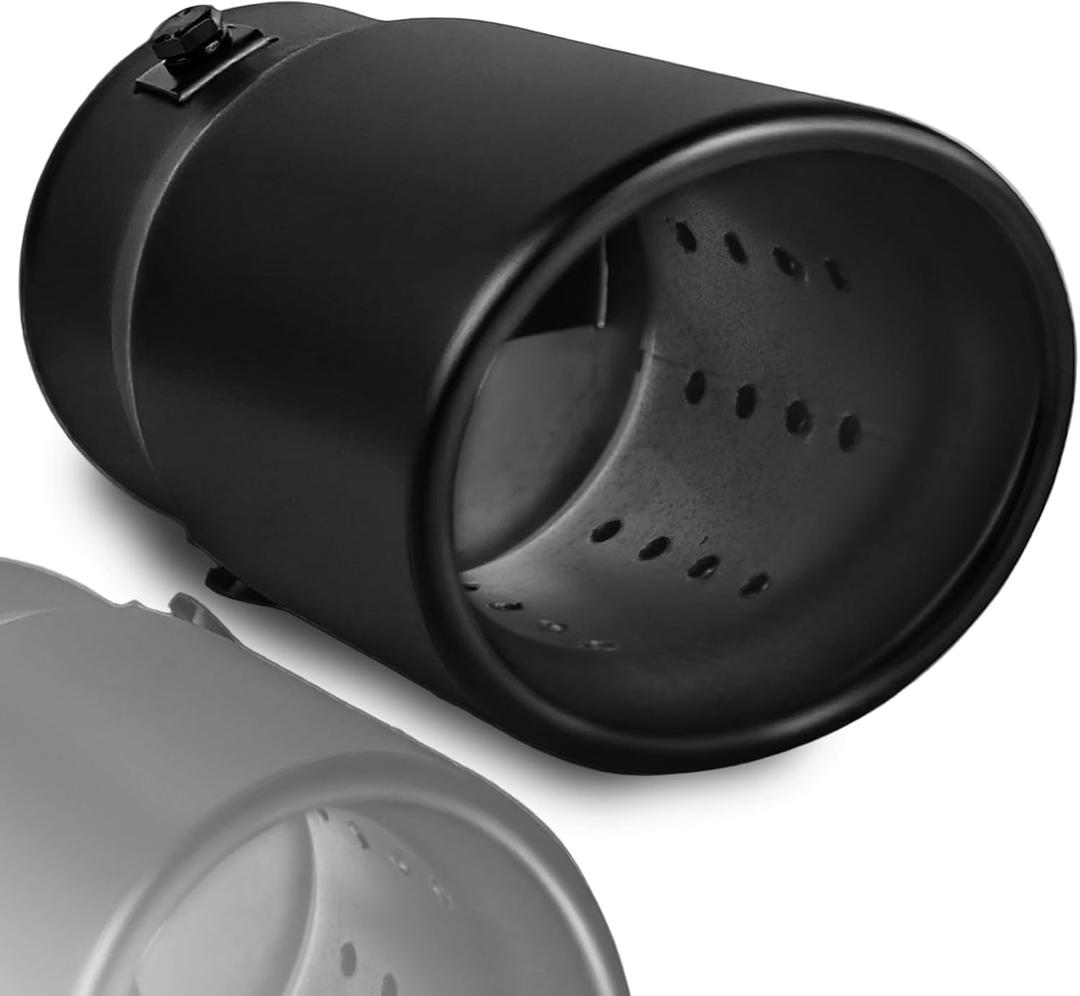 1"-2.5" Inlet Exhaust Tip Adjustable, 1"-2.5" x 3.5" x 6" Black Powder Coated Exhaust Tips, Black Stainless Steel Muffler Tip
