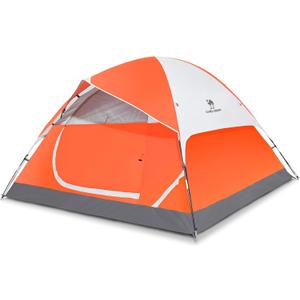 CAMEL CROWN Tents for Camping Camping Dome Tent, Waterproof,Spacious, Lightweight Portable Backpacking Tent for Outdoor Camping/Hiking, 4 Person Orange 