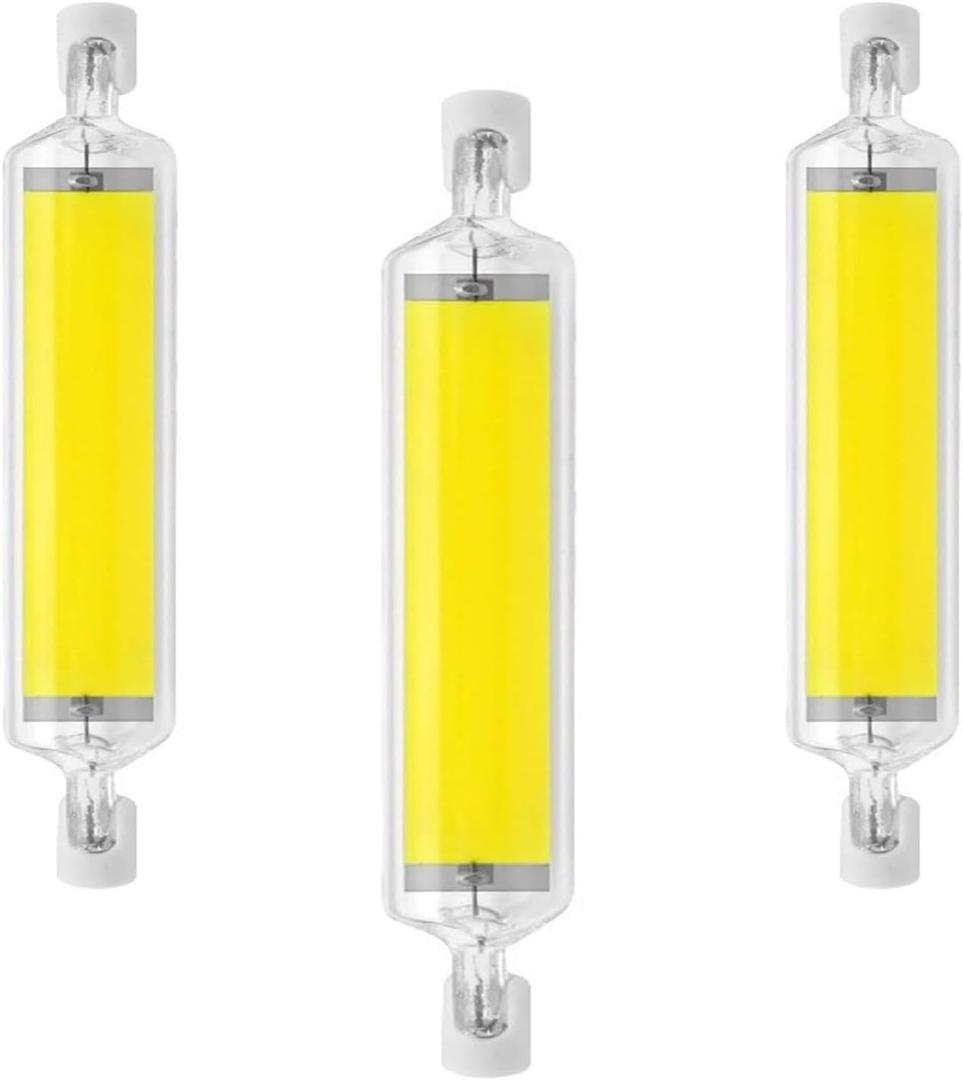 R7S 78mm LED Bulbs 3 Pack Dimmable 15W(Equivalent to 150W Halogen Replacement)Cool White 6000K R7S COB LED Bulbs J-Type 120V T3 R7s Base Double Ended Flood Light for Work Lamp Base Tube Work Lighting