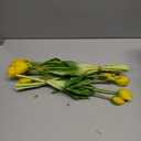 15 Pcs Yellow Artificial Tulips Fake Flowers, Premium Latex Lifelike Texture, UV Resistant Waterproof Faux Tulip Bouquets with Snap-on Petals for Outdoor, Home, Wedding Decor