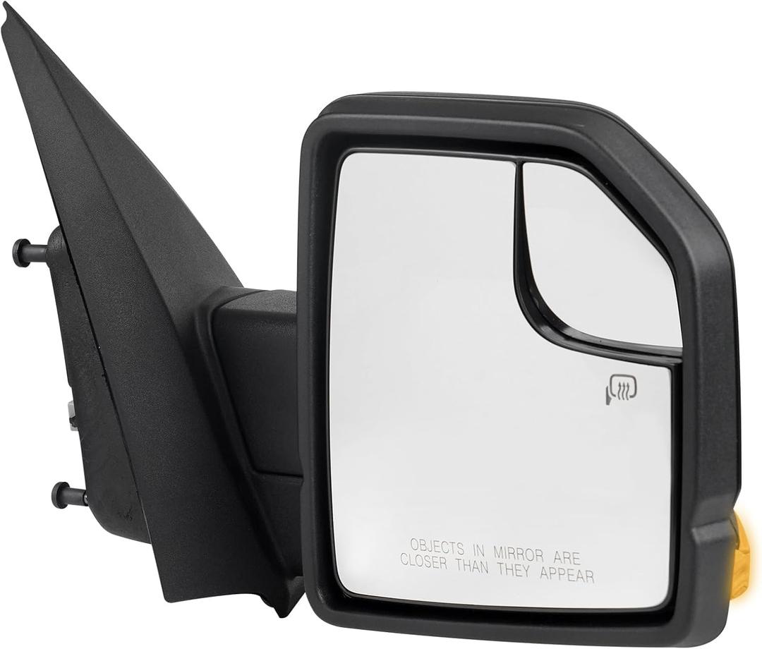 Passenger Side Mirror Assembly Compatible with Ford F-150 2015-2018 Side View Mirror with Power Adjustable and Heated Glass, Turn Signal, Blind Spot Mirror Replace FL3Z17682CB (Right)
