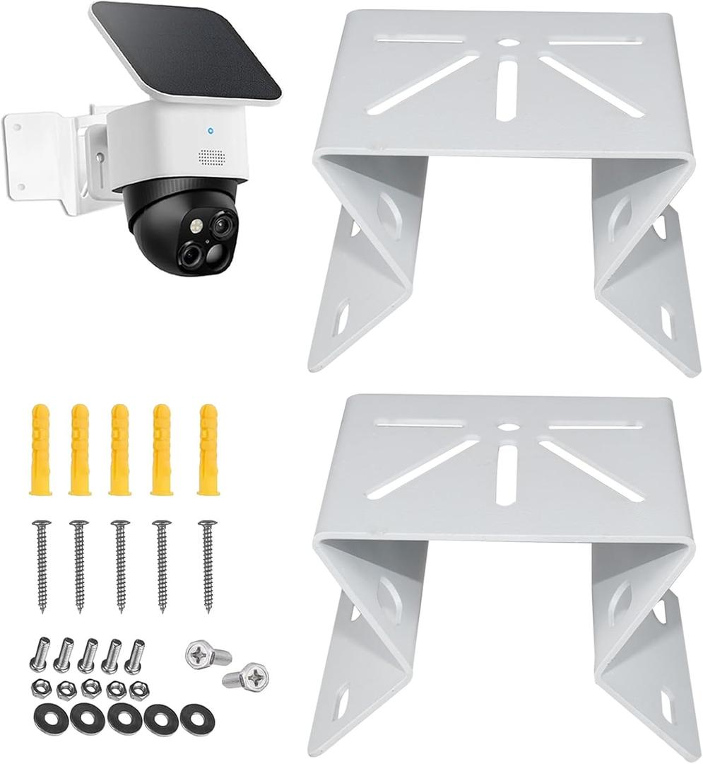 Stainless Steel Corner Camera Mount Compatible with eufy SoloCam S340/E30/E42,eufy 4G LTE Cam S330,to Achieve a 270 Wider View of Exterior Wall Corner,Bracket for PTZ Camera Outdoor Indoor (2 PCS)