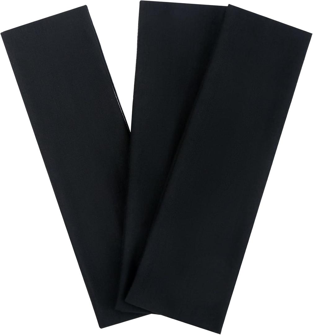 3Pcs Black Headbands for Women Non Slip, Head Bands for Women's Hair. Soft Cotton Cloth Stretchy Thick Headbands for Running and Exercise