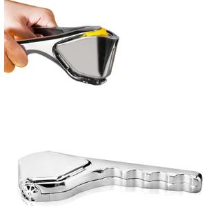 Stainless Steel Lemon Squeezer - Are l Foldable Handheld Citrus Squeeze Manual Juicer with Space-Saving Ergonomic Design & Sideways Pivot for Maximum Juice Yield - (Silver).