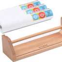 MEEDEN Paper Roll Dispenser with 3 Paper Rolls (12" x 75ft) - Beech Wood Kids Easel, Wooden Tabletop Easel for Kids Art Supplies, Toddler, Doodle, Drawing, Art, Craft