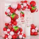 152Pcs Strawberry Balloons Balloon Arch Garland Kit with Foil Strawberry, Strawberry Shortcake Sweet Girl Berry First Themed Party Decorations Supplies for Birthday Baby Shower