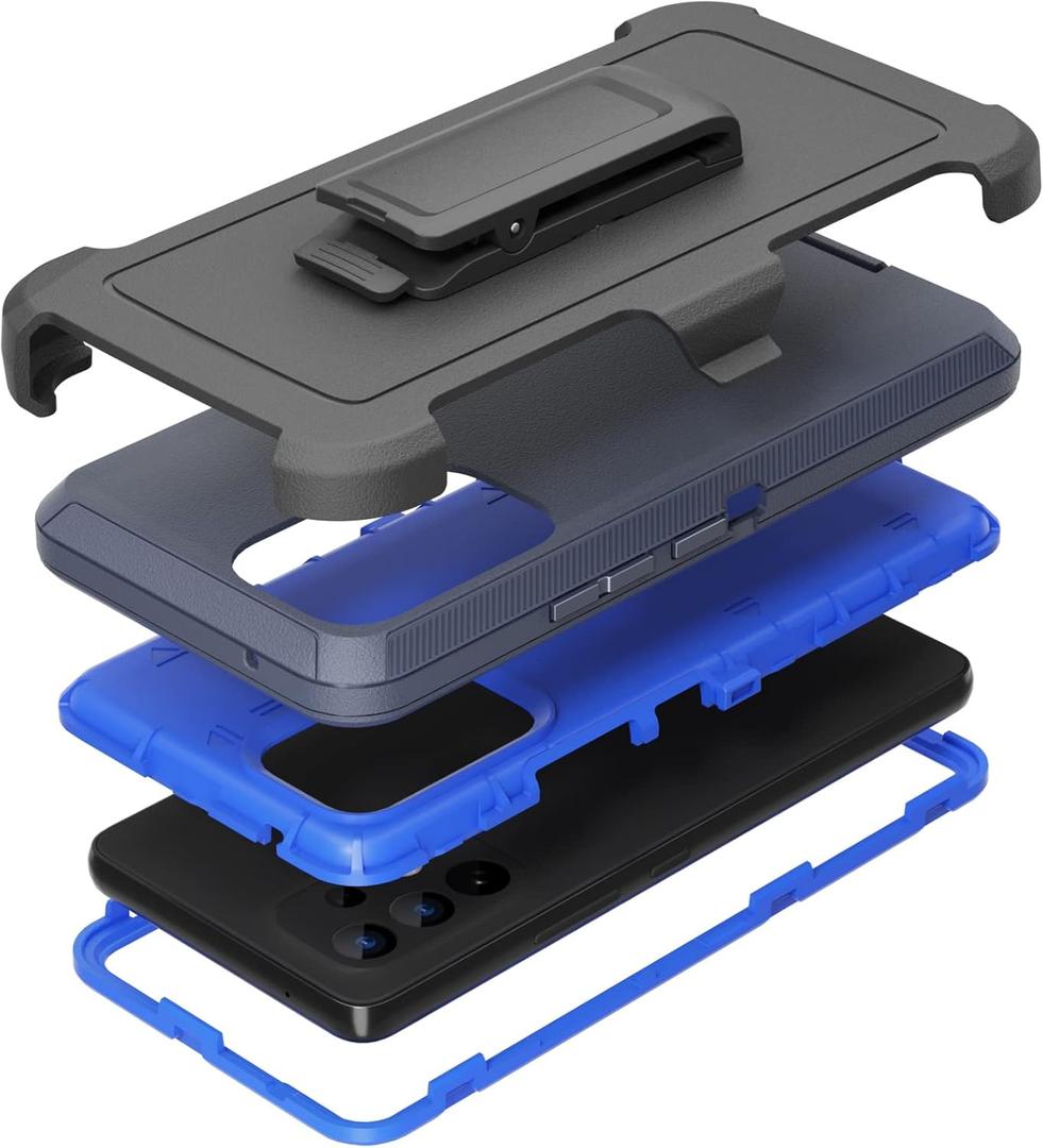 Compatible with Samsung Galaxy A53 5G Case, with Belt Clip Holster Heavy Duty Rugged Shockproof Full Body Protection Kickstand Phone case for Samsung Galaxy A53 5G (Blue)