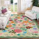 Washable Boho Entryway Rug 2' 3'Small Rug Floral Vintage Green Door Mat Indoor Entrance Non-Slip Soft Oriental Colorful Carpet Kitchen Entryway Bedroom Corridors Indoor