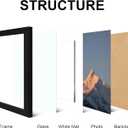 11x14 Picture Frame Set of 4, High Definition Real Glass, Display Pictures 8x10 with Mat or 11x14 Without Mat, Gallery Wall Hanging Photo Frames, Black