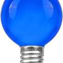 Novelty Lights Incandescent G30 Globe Replacement Bulbs - Outdoor Individual Bulbs for Events, Holiday Parties, Patios, and More - C7/E12 Candelabra Base, 5 Watt Lights (Blue, 25 Pack)