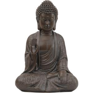 Leekung Buddha Statue for Home Decor,Buddah Statute Zen Decoration,Meditation Buddha Decor Brown 7 inch