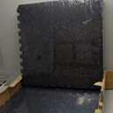 SUPERJARE 0.56'' Thick 12 Pcs 48 Sq Ft Rubber Top Exercise Equipment Mats, High Density EVA Foam Mats with Rubber Top, Interlocking Gym Flooring for Home Gym, Protective Workout Mat, Black/Blue