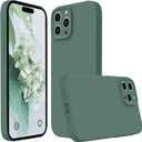Compatible iPhone 16 Pro Max Case, Soft Liquid Silicone Full Body Protective Cover with Microfiber Lining, 6.9 inch (Pine Green)