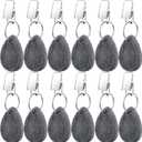 Geiserailie 12 Pcs Tablecloth Weights Tablecloth Pendant Teardrop Shape Table Cover Weights with Metal Clips for Outdoor Picnic Garden Dinner Table Cover Decoration (Dark Gray)