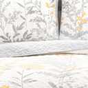 Lush Decor Aprile Reversible Floral Quilt King Size 3 Piece Set King, Yellow & Gray - Bedding Set - Floral Quilt - Cottage Bedroom Dcor