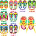 Capoda 9 Sets Lacing Cards Shoes Educational Threading Toy for Wooden Lacing Card Toys with Colorful Threads for Develop Imagination Early Education and Learning Activity(Shoes)