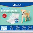 Pet Soft Dog Diaper Liners - Disposable Dog Diaper Booster Pads for Male & Female Dogs fit Most Dog Wraps and Belly Bands Up-Graded (Blue, S-100 count)