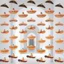 Moukeren 8 Pcs Mexican Fiesta Party Decorations Mexican Sombrero Party Decor Cinco De Mayo Paper Banner Sombreros Hat Garlands Mexico Fiesta Ceiling Hanging Decorations Baby Shower Birthday Supplies