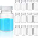 Tatuo 12 Pcs 3oz 100ml Plastic Sample Bottles with Screw Cap, Liquid Containers with Lid for Lab Reagent Sample Medicine Pill Water Storage, Travel Bottles (Clear, Wide Mouth-White Scale)