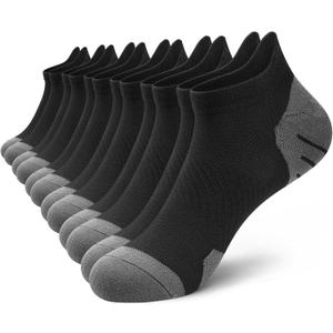 PAPLUS 6 Pairs Ankle Compression Socks for Women, Cushioned Running Socks with Arch Support, Low Cut, Targeted Compression (Large-X-Large)