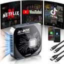 2026 Upgraded 3 in 1 Wireless CarPlay Adapter,Enhanced Cooling Fan,AI Magic Box Video Player for Apple iPhone&Android, Built-in Net-Flix YouTube Tiktok with 5.8GHz WiFi USB TF Card for OEM CarPlay Car