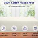 ROYALE LINENS 300 Thread Count 100% Long Staple Combed Cotton Fitted Sheet Twin - Super Soft Deep Pocket Bottom Sheet - Fitted Sheets Only - Elastic Sheets (Twin, Cream)