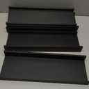 RICHER HOUSE 5 Set Floating Wall Mounted Shelves, Black Shelves for Wall Decor, Modern Picture Ledge Shelf with Lip for Storage, Nursery, Bedroom, Living Room, Bathroom - Black