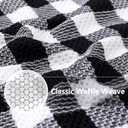 homing Buffalo Plaid Kitchen Towels and Dishcloths Set, 12" x 12" and 13" x 28", Set of 8 Bulk Cotton Waffle Weave Dish Towels, Super Soft Absorbent Hand Towels for Kitchen, Black & White