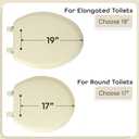 Soft Elongated Vinyl Toilet Seat, Bone - 19 Inch Soft Vinyl Cover with Comfort Foam Cushioning - Fits All Elongated Size Fixtures - Easy to Install Fantasia by Achim Home Decor