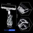 Honeydak 50 Pcs Plastic Sign Holder Clips Swivel Price Signs Rotatable Rack Shelf Price Clips for Merchandise Double Display for Retail Cards(Simple Shape)