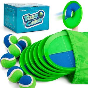 Toss and Catch Ball Set Upgraded - Kids Toys Stocking Stuffers for Family Games - Water-Resistant Great for Beach Pool Yard - Christmas Toys Gift for Boys Girls Teens 3 4 5 6 7 8 9 10 11 12+ Years (Blue)