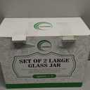 CZHQSMZ Set of 2 Large Glass Flour and Sugar Containers with 132 Pantry Labels - Glass Food Storage Jars with Airtight Bamboo Lid for Flour Pasta Candy Coffee Cookie and More(1 Gallon/4000 ml)