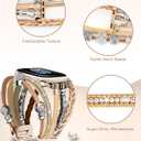 Compatible With Apple Watch 44mm Women, Boho Bracelets for Apple Watch Band 46mm 45mm 49mm, Jewelry Multilayer Wrap Leather Strap for iWatch Series Ultra3 11 10 9 8 7 6 5 4 3 2 1 SE