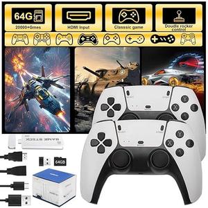 Plug and play retro game console featuring over 41,000 games, 8K HDMI TV output, and two controllers perfect for family gatherings and friends get togethers (64GB)