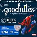 Goodnites Boys' Bedwetting Underwear, Size S/M (43-68 lbs), 99 Ct (3 Packs of 33)