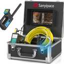 Sanyipace Self-Leveling Sewer Camera 165FT, Drain Plumbing Camera with 512Hz Pipe Locator, Feet Meter Counter, for Plumbers Homeowner Home Inspectors Construction Maintenance Worker