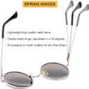 Gleyemor Polarized Round Sunglasses for Men Women Hippie Small Circle Glasses Red Yellow Lenses (Silver/Blue Mirror)