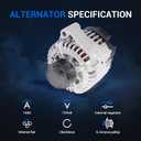Autoround Alternator Compatible with Chevrolet Corvette 1997-2013, 5.7L 6.0L 6.2L 7.0L, 145Amp 12V CW 6-Groove Pulley, Replace# 10246634, 10305775, 10305775A, 10305775B